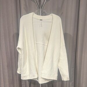 Free People Ivory Open-Front Cardigan with side pockets.